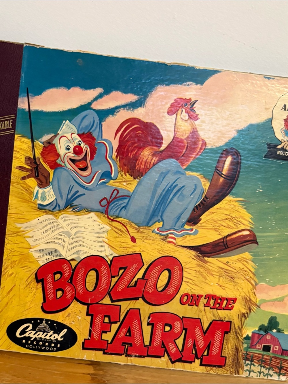 This is a vintage Capitol Records Bozo on the Farm storybook and record set.